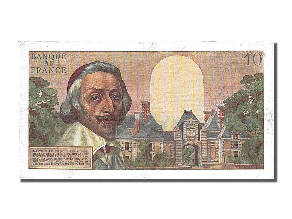 France, 10 Nouveaux Francs, 10 NF 1959-1963 ''Richelieu'', 1959, KM #142a,...