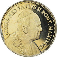 Vatican, Medal, Le Pape Jean-Paul II à Reims, 1996, MS(64), Copper-Nickel Gilt