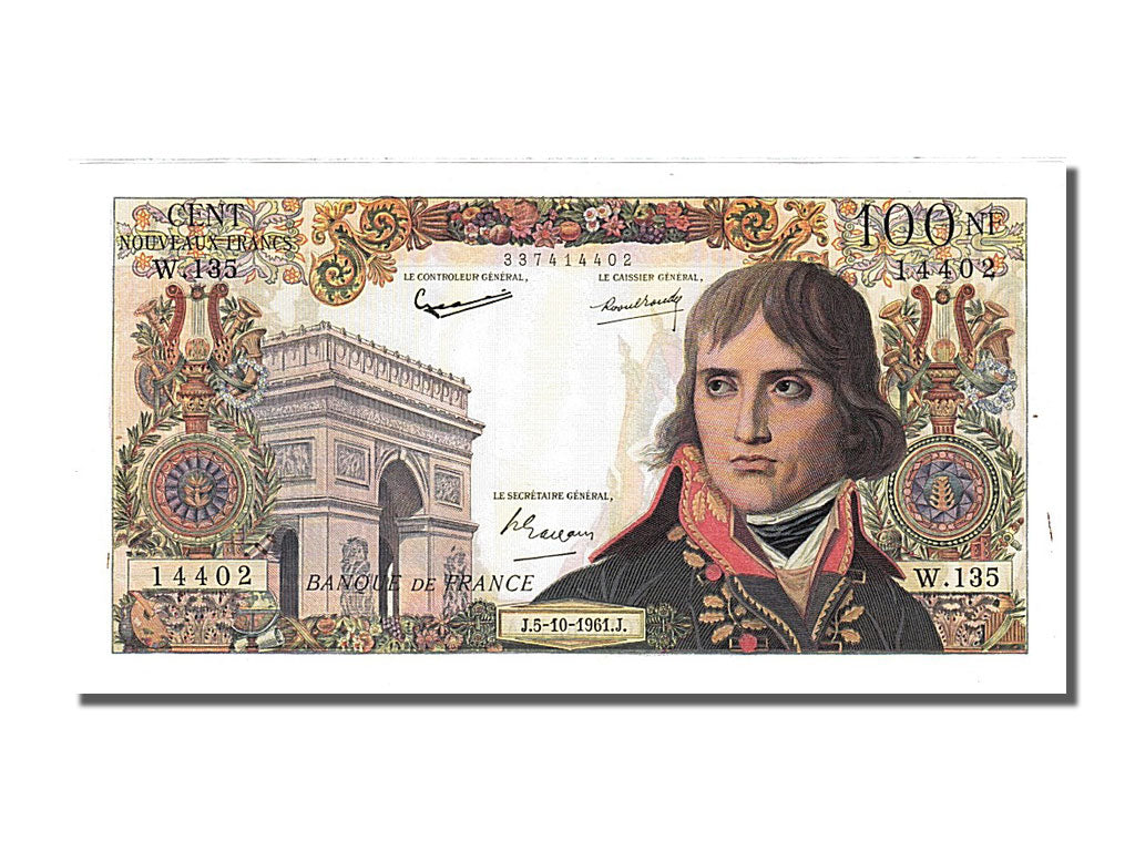 France, 100 Nouveaux Francs, 100 NF 1959-1964 ''Bonaparte'', 1961, KM #144a,...