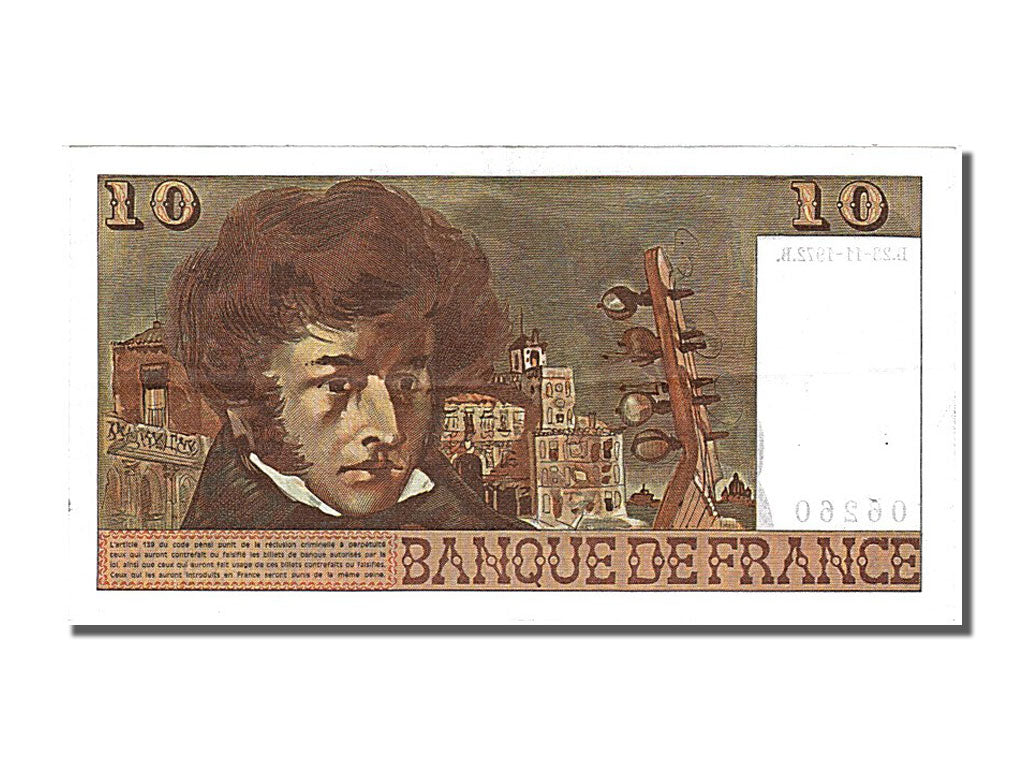 Francia, 10 Francs, 10 F 1972-1978 ''Berlioz'', 1972, KM:150a, 1972-11-23, BB...