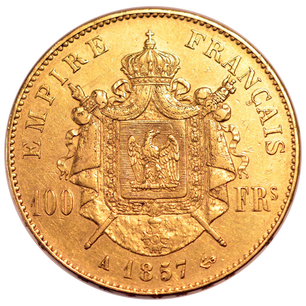 Moneda, Francia, Napoleon III, Napoléon III, 100 Francs, 1857, Paris, MBC+