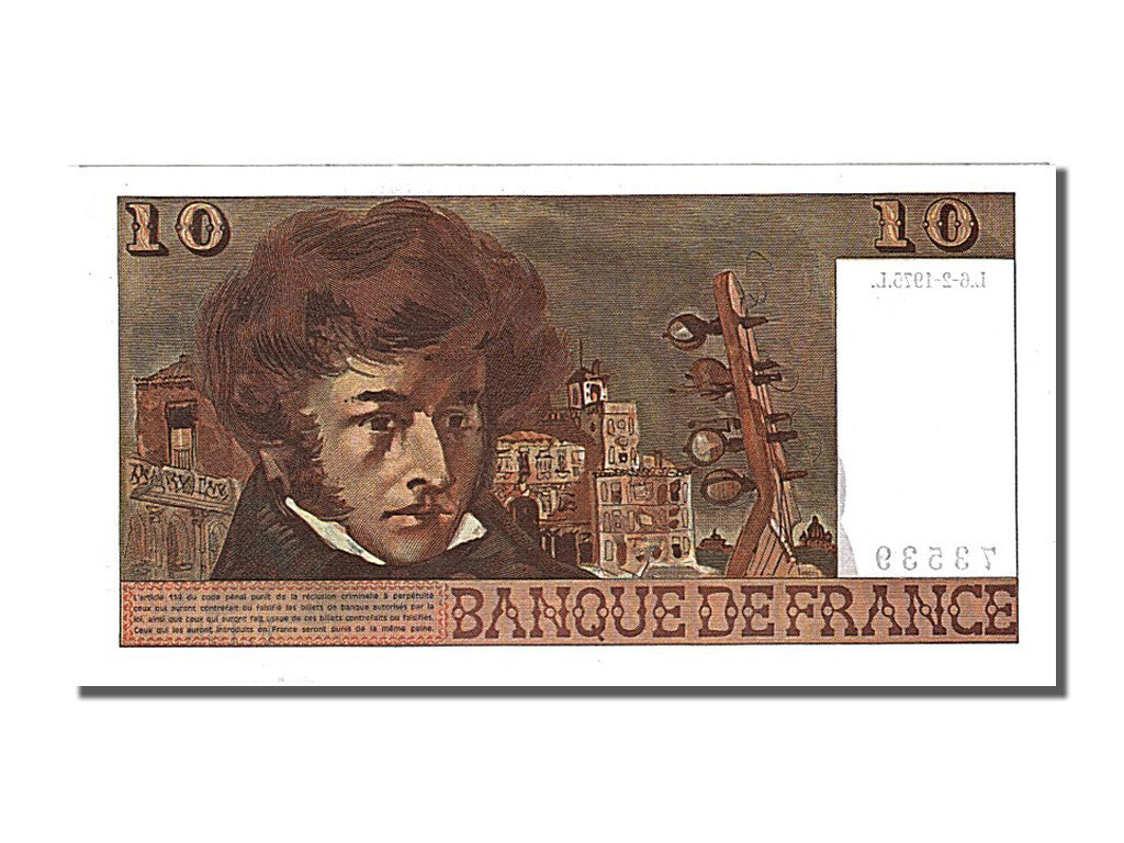 Geldschein, Frankreich, 10 Francs, 10 F 1972-1978 ''Berlioz'', 1975, 1975-02-06