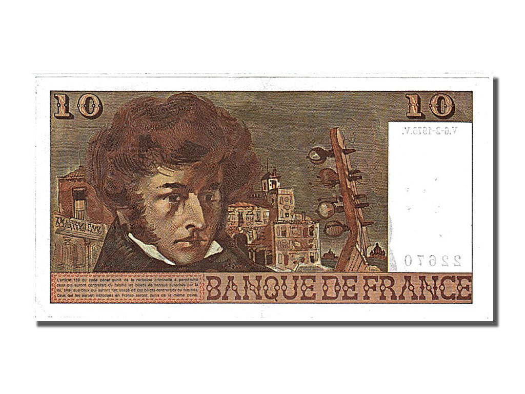 Francia, 10 Francs, 10 F 1972-1978 ''Berlioz'', 1975, KM:150b, 1975-02-06, SP...