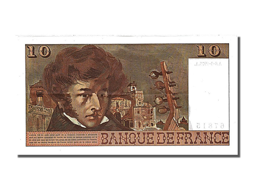 France, 10 Francs, 10 F 1972-1978 ''Berlioz'', 1975, KM #150b, 1975-03-06,...