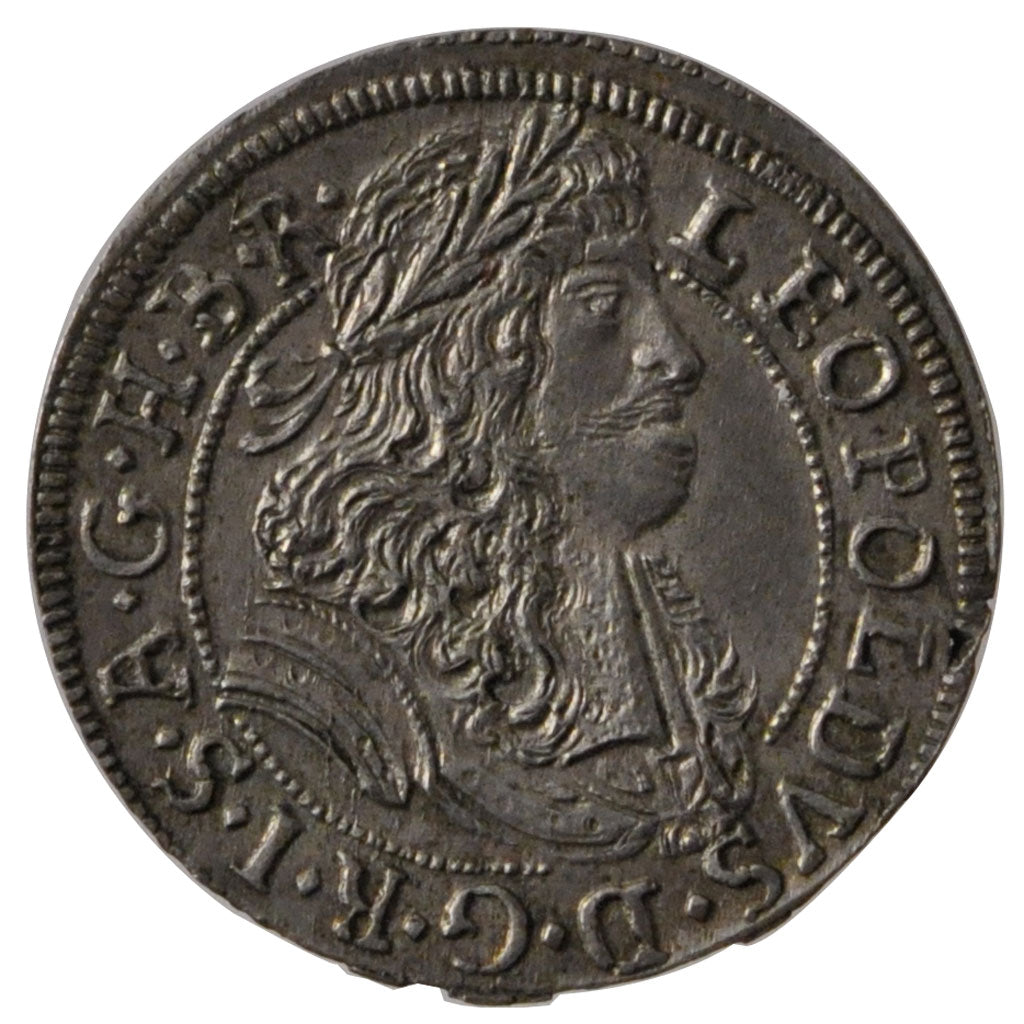 AUSTRIA, 3 Kreuzer, 1688, Hall, KM #1245, AU(55-58), Silver, 1.38