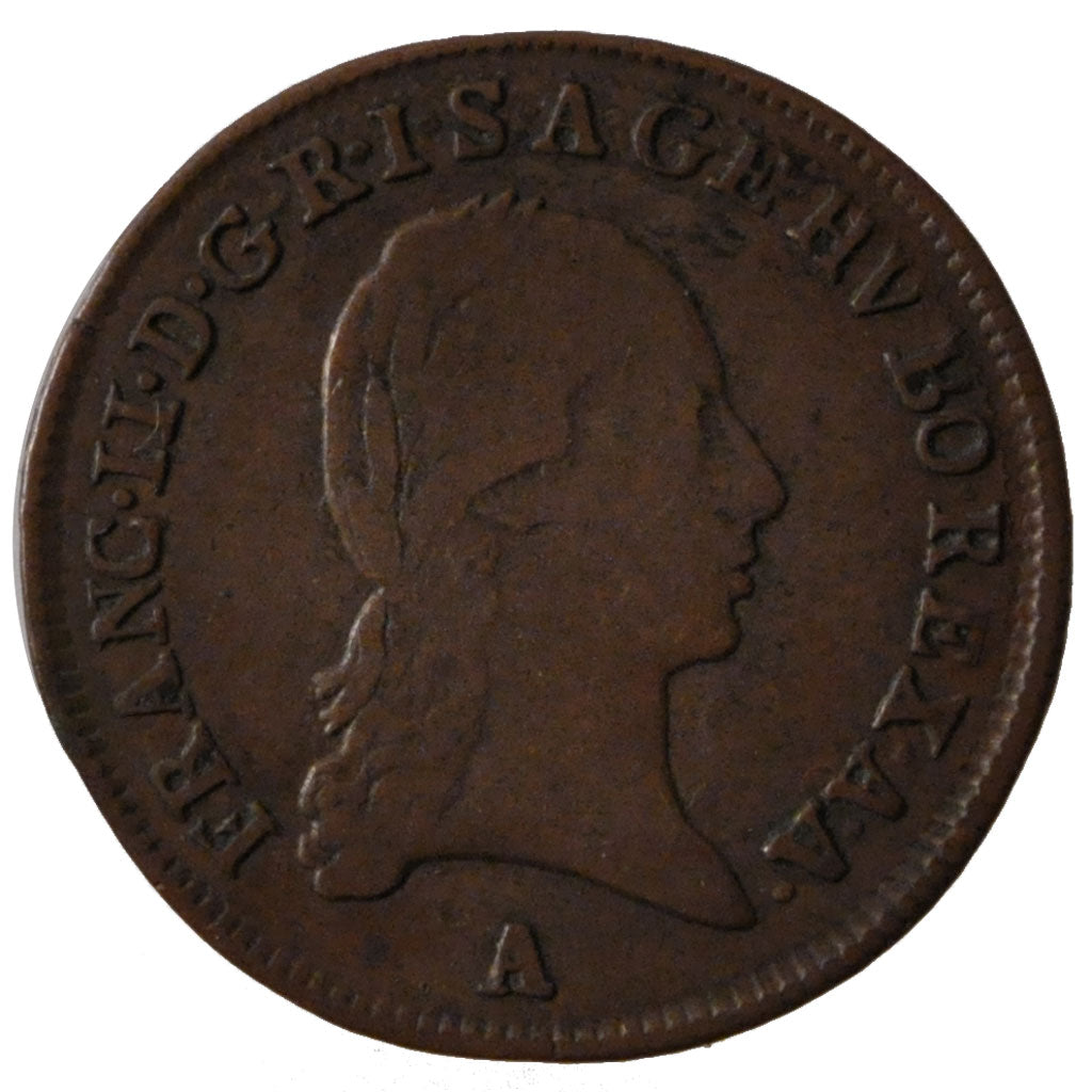 AUSTRIA, 1/2 Kreuzer, 1800, Vienne, KM #2108, EF(40-45), Copper, 2.21