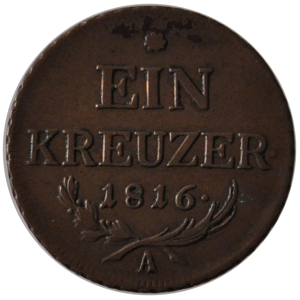 AUSTRIA, Kreuzer, 1816, Vienne, KM #2113, EF(40-45), Copper, 26.6, 8.55