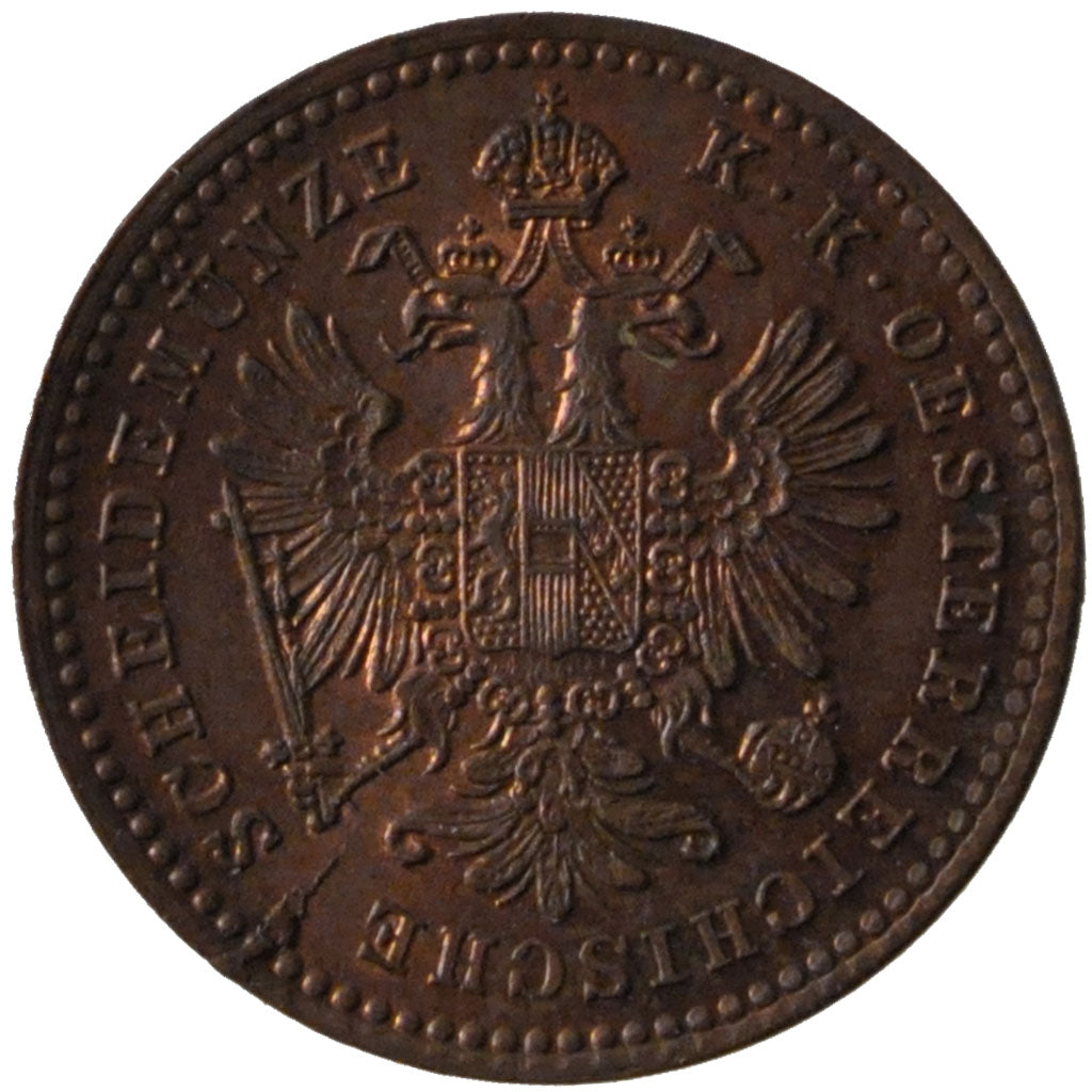 AUSTRIA, Kreuzer, 1878, KM #2186, MS(60-62), Copper, 19.25, 3.27