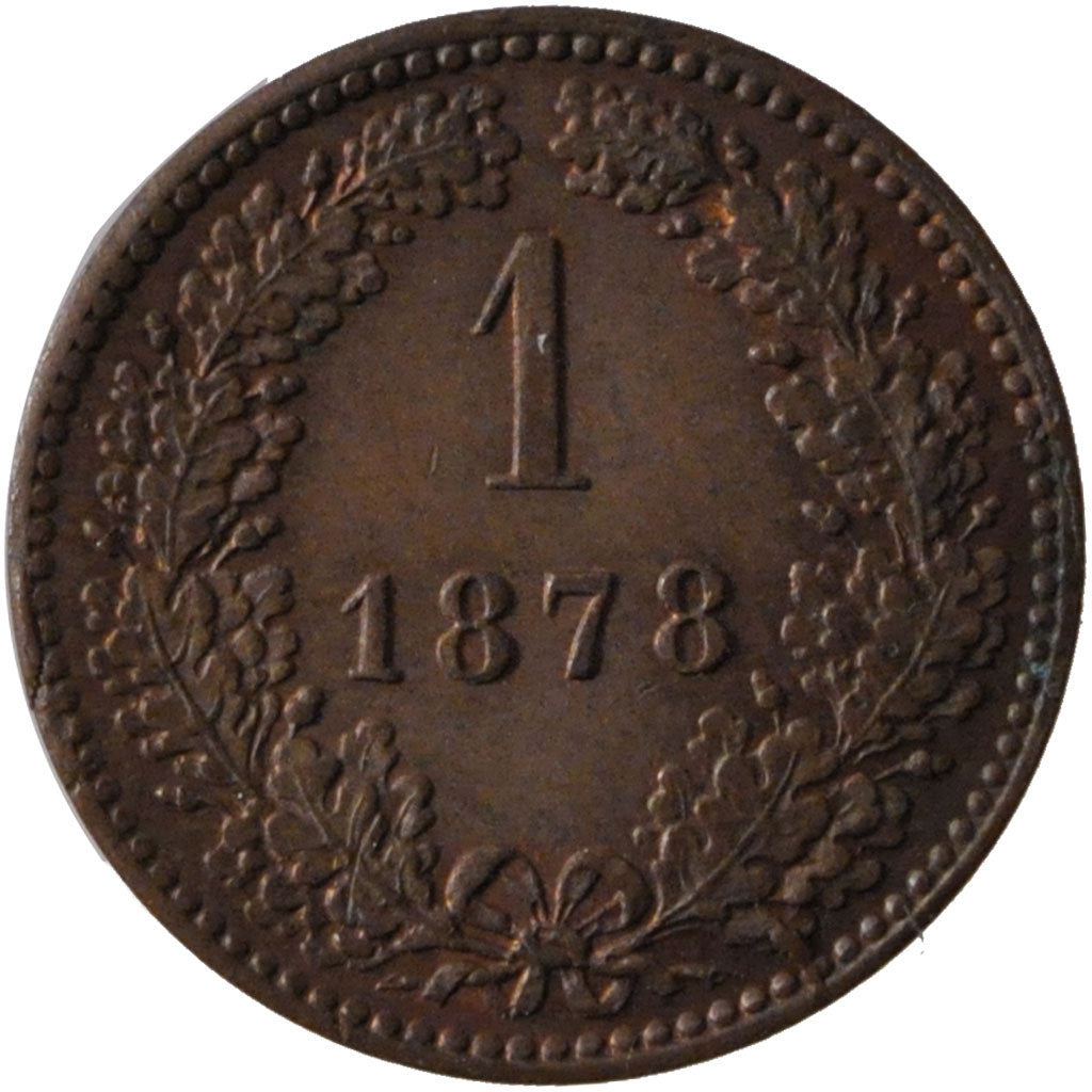 AUSTRIA, Kreuzer, 1878, KM #2186, MS(60-62), Copper, 19.25, 3.27