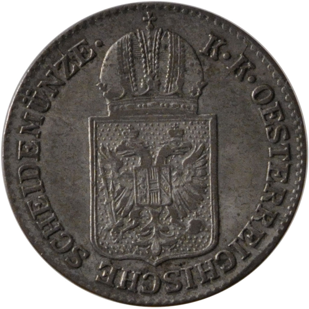 AUSTRIA, 6 Kreuzer, 1849, Vienne, KM #2200, AU(55-58), Silver, 1.88