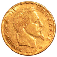 FRANCE, Napoléon III, 5 Francs, 1864, Paris, KM #803.1, AU(50-53), Gold, Gadoury