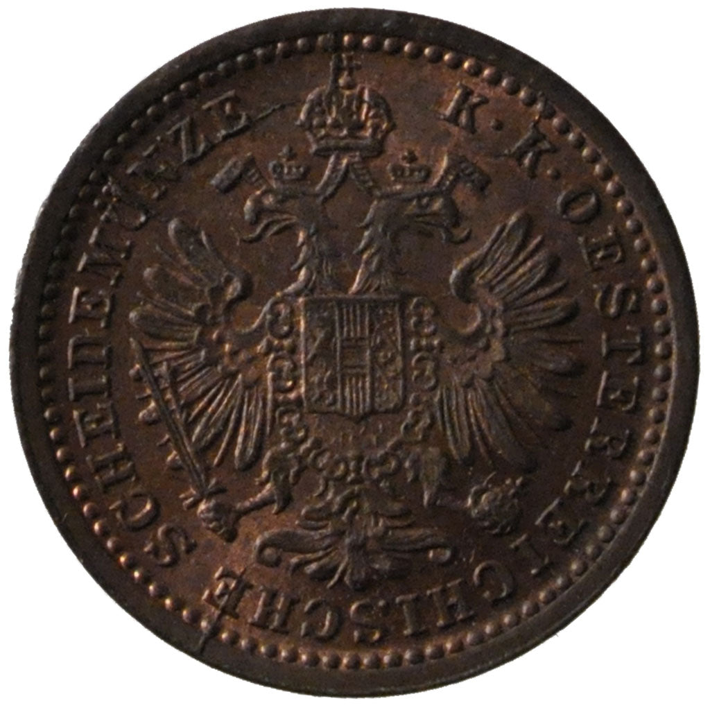Austria, 5/10 Kreuzer, 1885, KM #2182, MS(60-62), Copper, 1.71