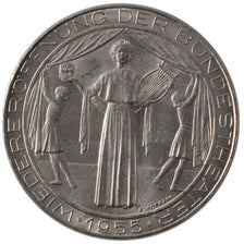 AUSTRIA, 25 Schilling, 1955, KM #2880, MS(60-62), Silver, 30, 13.04