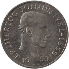 AUSTRIA, 25 Schilling, 1959, KM #2887, AU(55-58), Silver, 30, 13.02