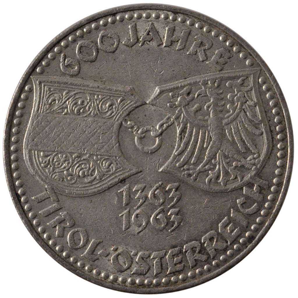 AUSTRIA, 50 Schilling, 1963, KM #2894, AU(55-58), Silver, 34, 20.01
