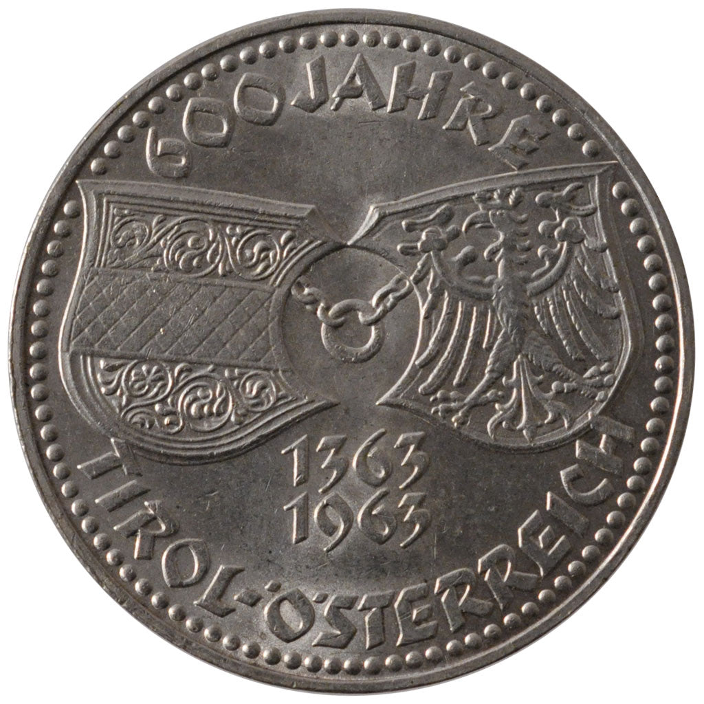 AUSTRIA, 50 Schilling, 1963, KM #2894, MS(60-62), Silver, 34, 20.04
