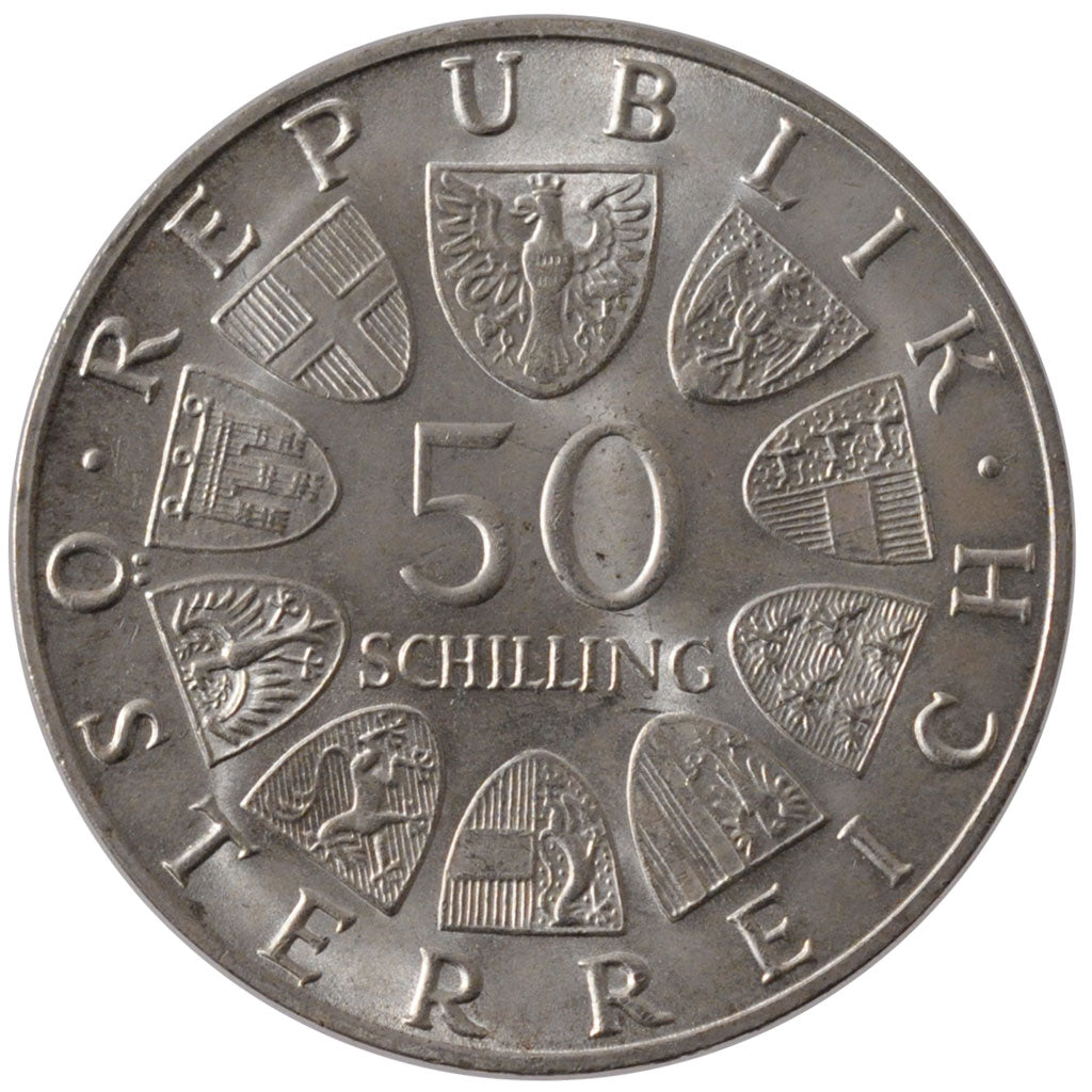 Coin, Austria, 50 Schilling, 1969, MS(60-62), Silver, KM:2906