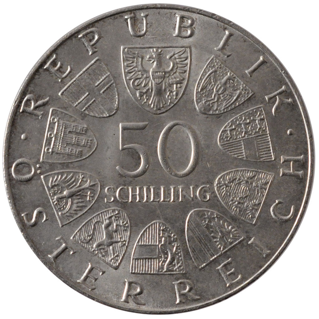 Coin, Austria, 50 Schilling, 1972, MS(60-62), Silver, KM:2914