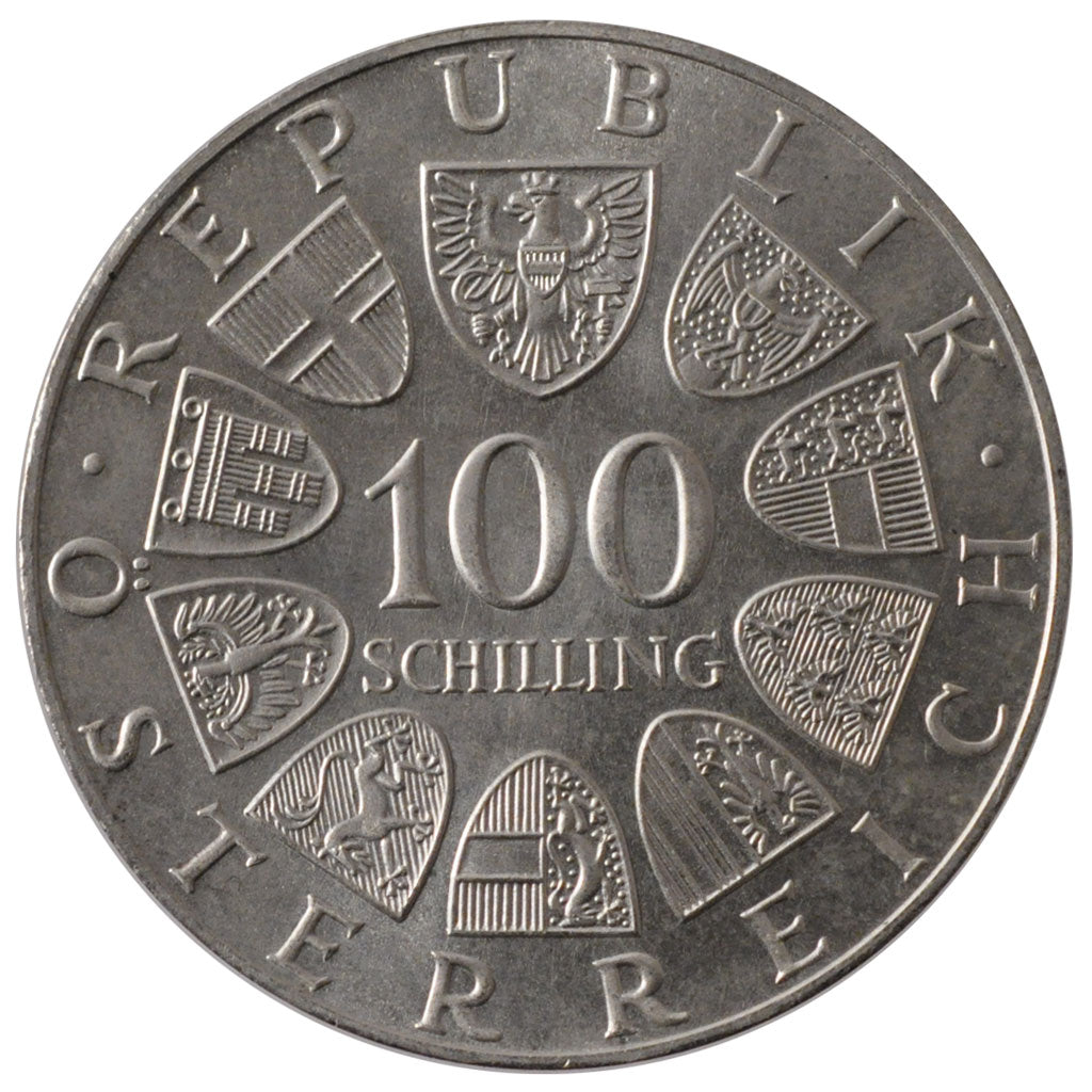 Austria, 100 Schilling, 1976, KM #2926, MS(60-62), Silver, 24.10