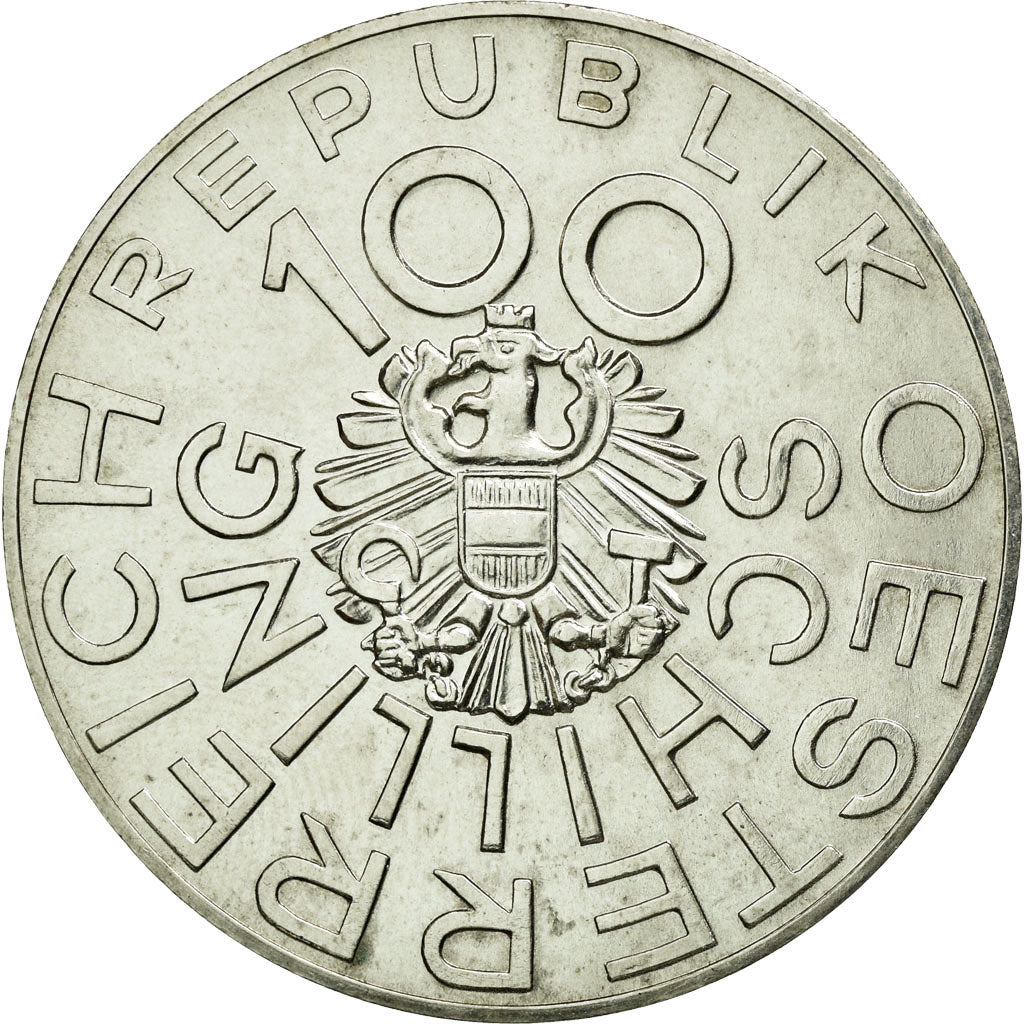 Coin, Austria, 100 Schilling, 1976, MS(60-62), Silver, KM:2932