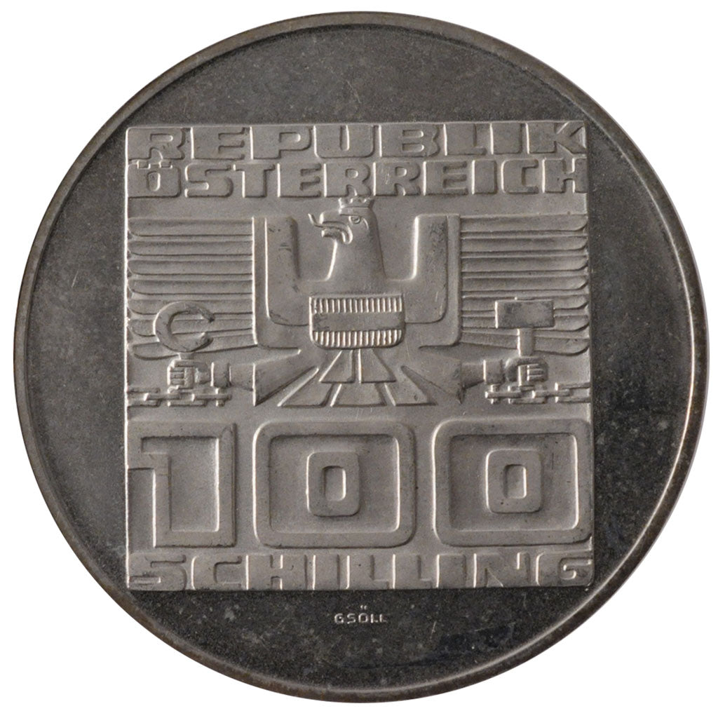 AUSTRIA, 100 Schilling, 1978, KM #2940, MS(60-62), Silver, 36, 23.92