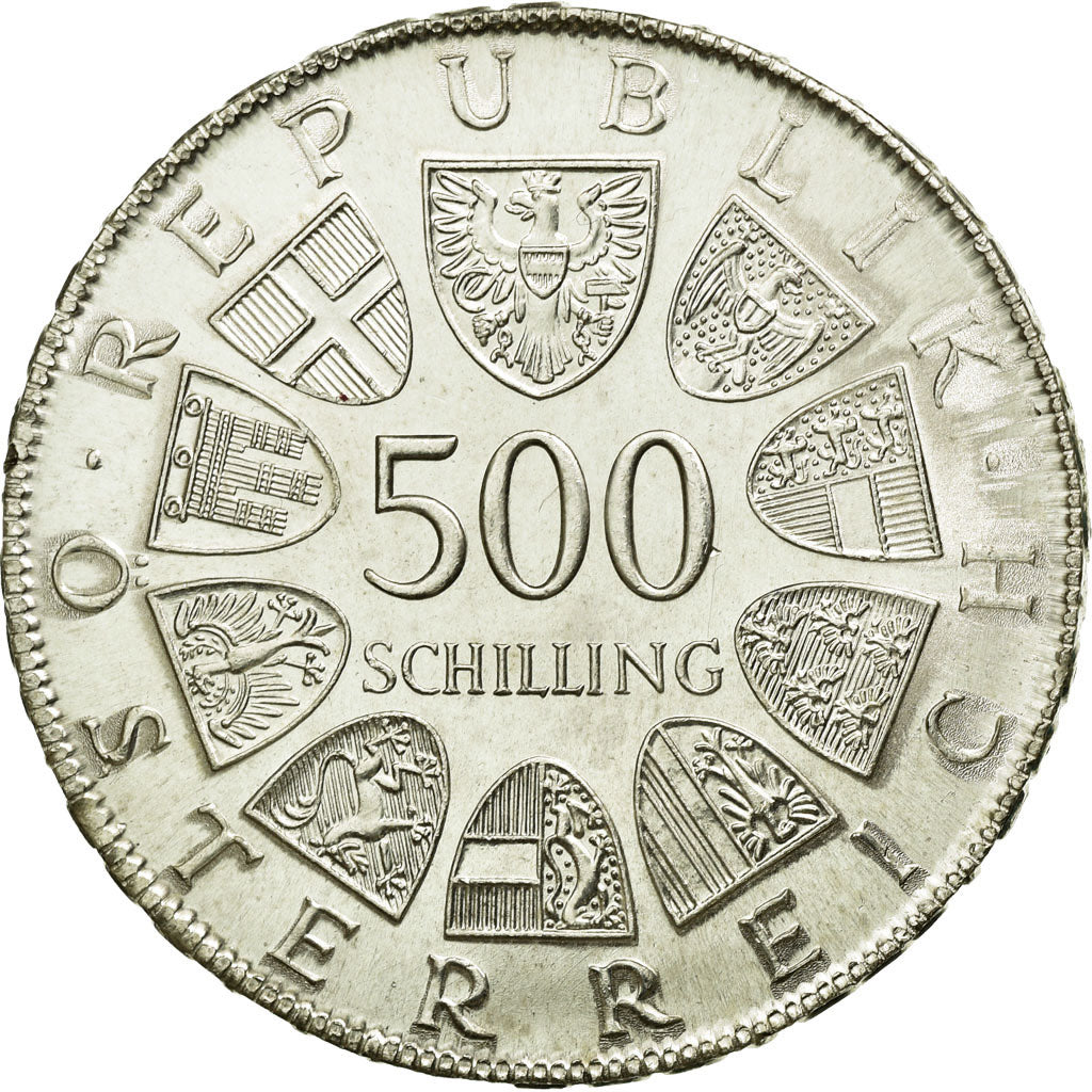 Coin, Austria, 500 Schilling, 1980, MS(60-62), Silver, KM:2949