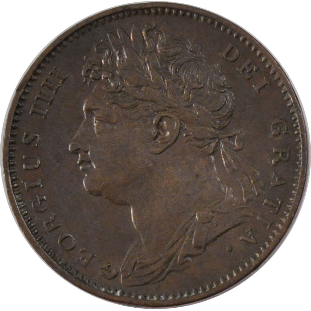 GREAT BRITAIN, Farthing, 1822, KM #677, EF(40-45), Copper, 4.75