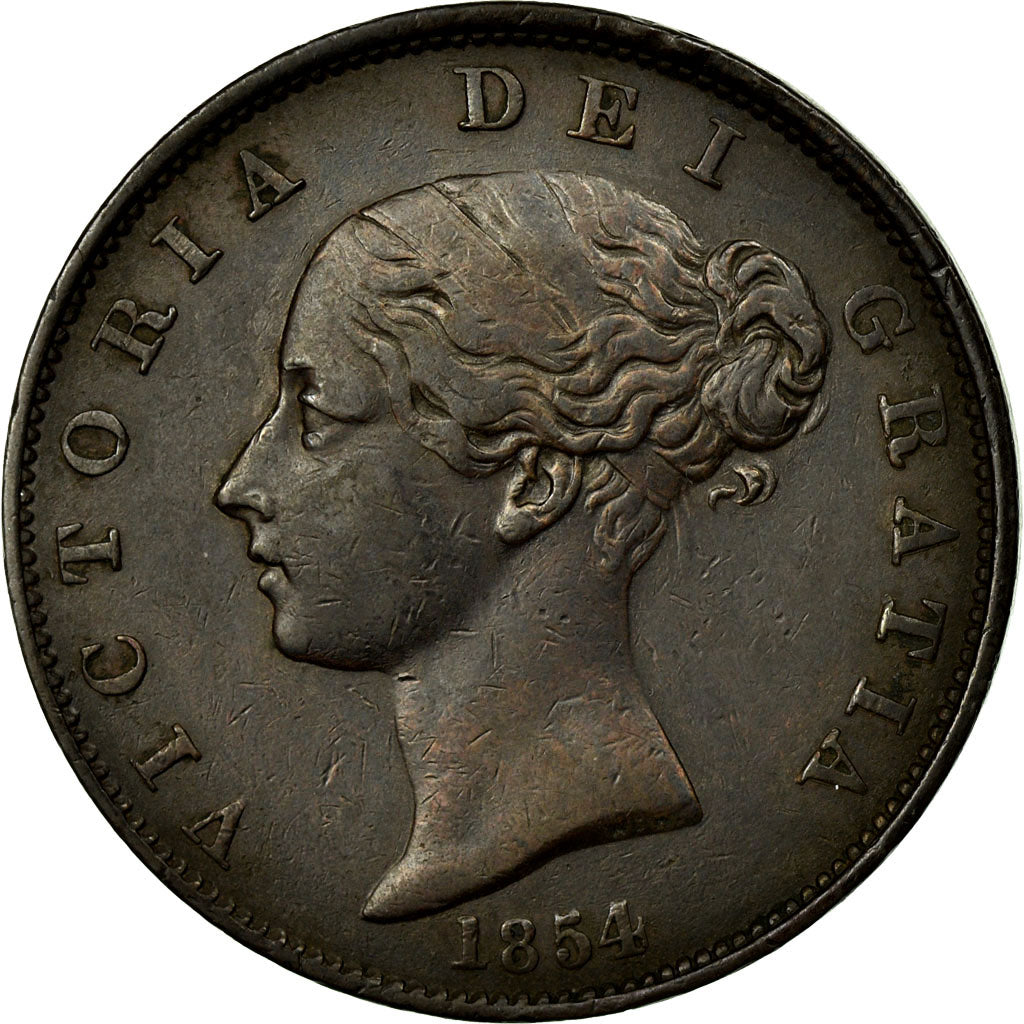 Coin, Great Britain, Victoria, 1/2 Penny, 1854, AU(50-53), Copper, KM:726