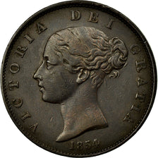 Coin, Great Britain, Victoria, 1/2 Penny, 1854, AU(50-53), Copper, KM:726