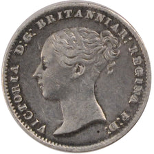 GREAT BRITAIN, 3 Pence, 1859, KM #730, EF(40-45), Silver, 1.40