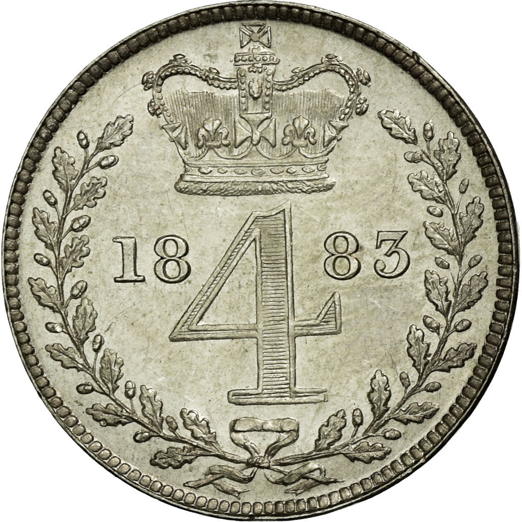 Coin, Great Britain, Victoria, 4 Pence, Groat, 1883, MS(60-62), Silver, KM:732