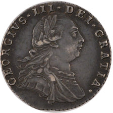 GREAT BRITAIN, 6 Pence, 1787, KM #606.2, AU(50-53), Silver, 0.00