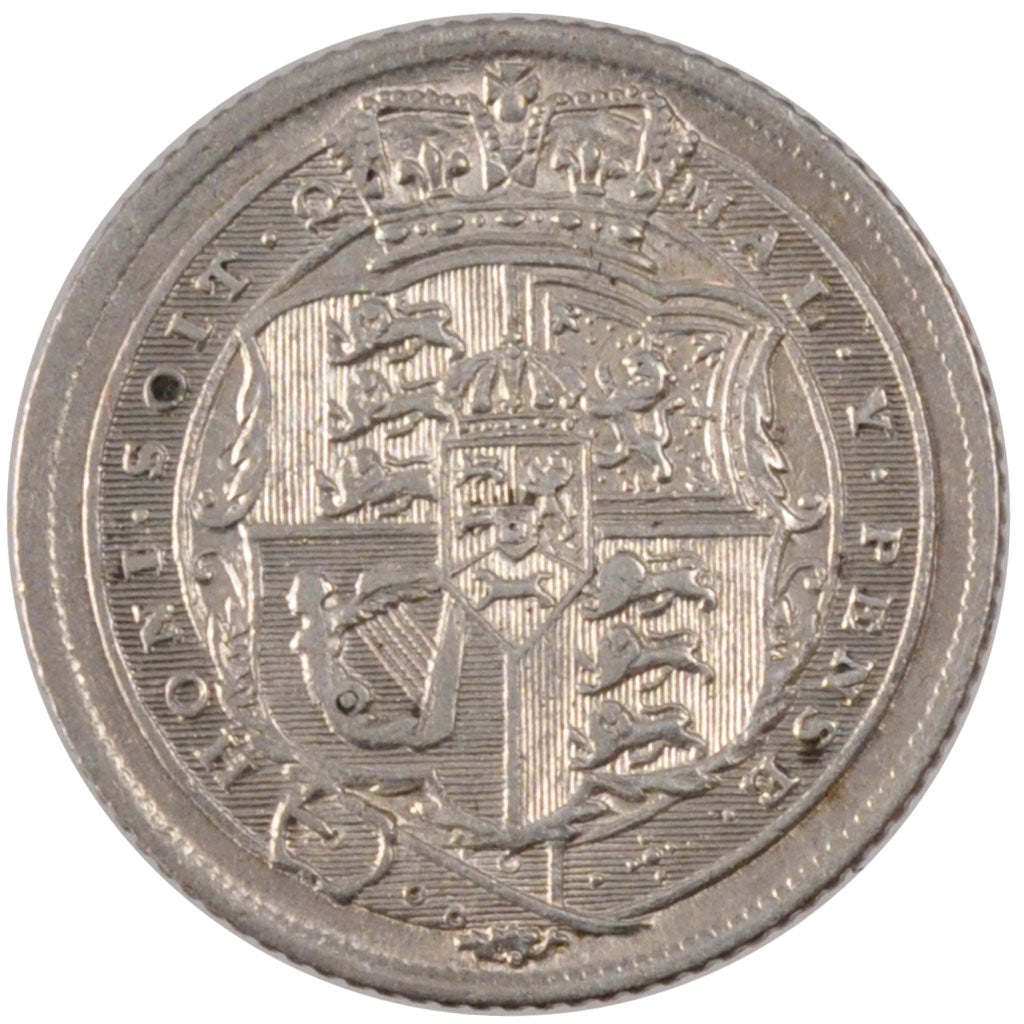 GREAT BRITAIN, 6 Pence, 1816, KM #665, MS(60-62), Silver, 2.83
