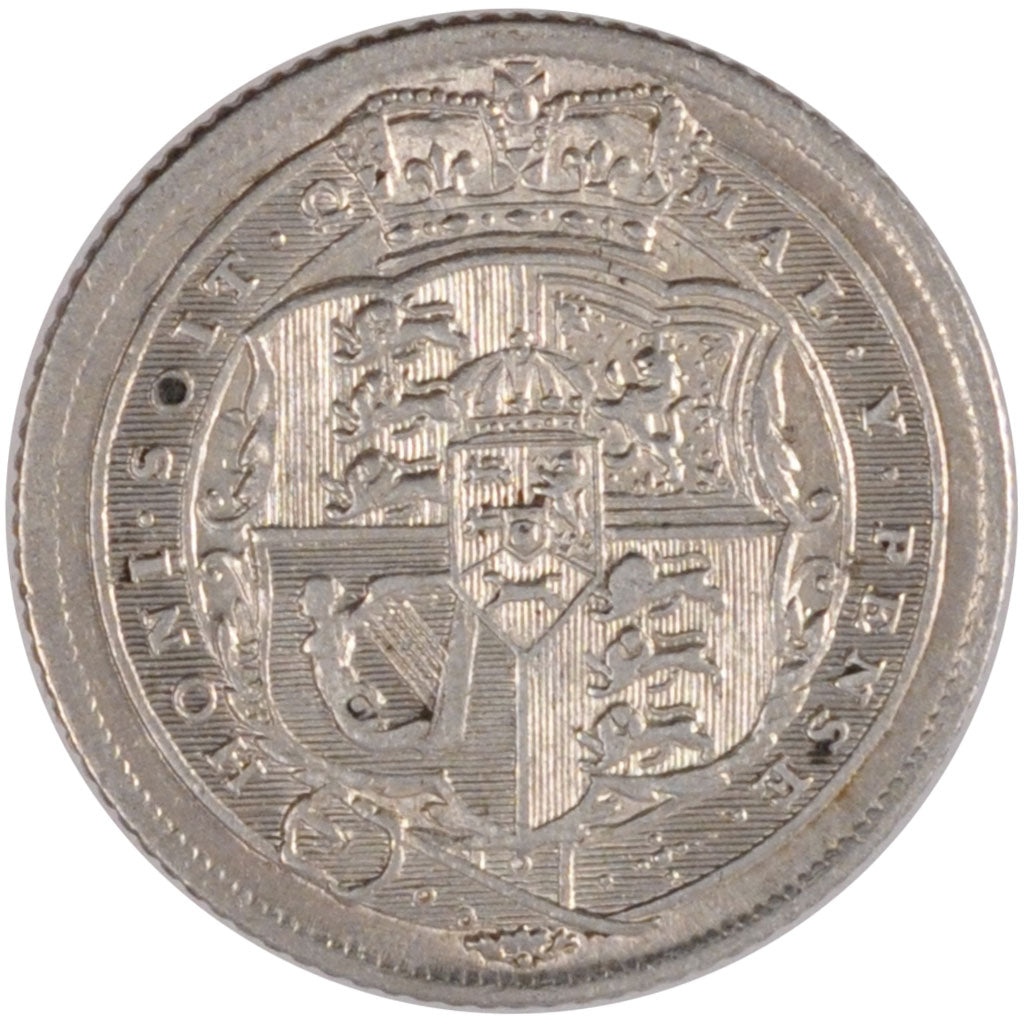 GREAT BRITAIN, 6 Pence, 1819, KM #665, AU(55-58), Silver, 2.82