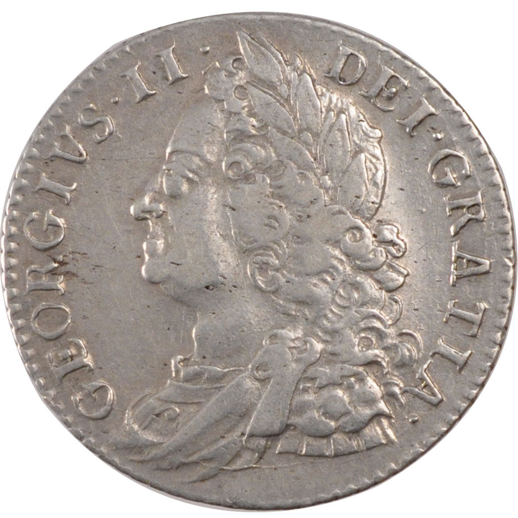 GREAT BRITAIN, Shilling, 1747, KM #583.1, EF(40-45), Silver, 6.00