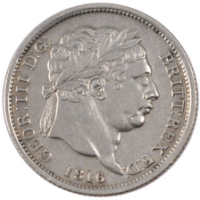 GREAT BRITAIN, Shilling, 1816, KM #666, AU(55-58), Silver, 5.56