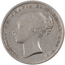 GREAT BRITAIN, Shilling, 1865, KM #734.3, VF(30-35), Silver, 5.56