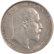 GREAT BRITAIN, Florin, Two Shillings, 1909, KM #801, EF(40-45), Silver, 28.3,...