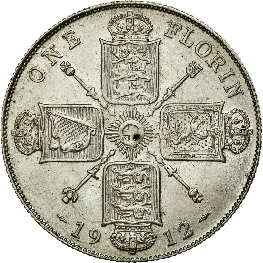 Moneta, Gran Bretagna, George V, Florin, Two Shillings, 1912, SPL-, Argento
