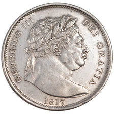 GREAT BRITAIN, 1/2 Crown, 1817, KM #667, AU(55-58), Silver, 14.06