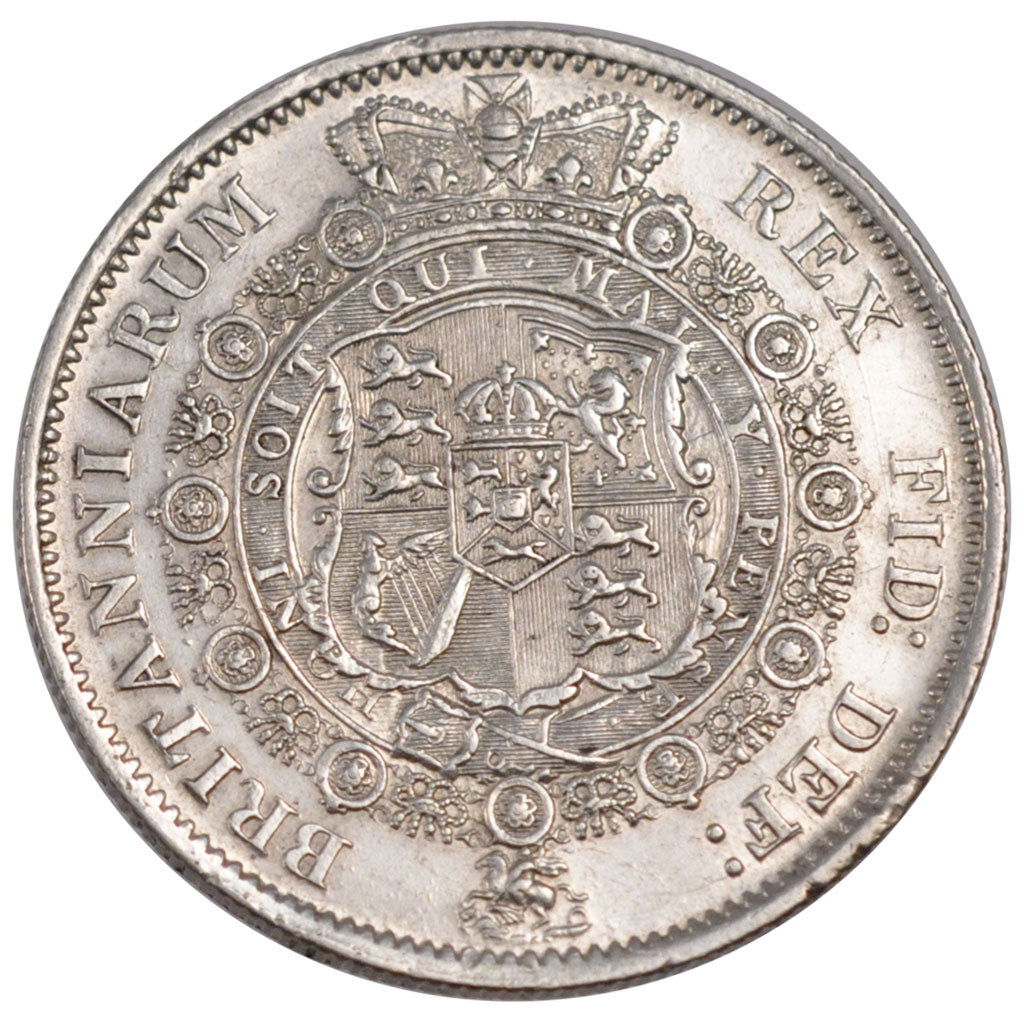 GREAT BRITAIN, 1/2 Crown, 1817, KM #667, AU(55-58), Silver, 14.06