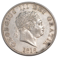 GREAT BRITAIN, 1/2 Crown, 1818, KM #672, EF(40-45), Silver, 14.05