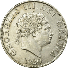 Coin, Great Britain, George III, 1/2 Crown, 1820, AU(50-53), Silver, KM:672