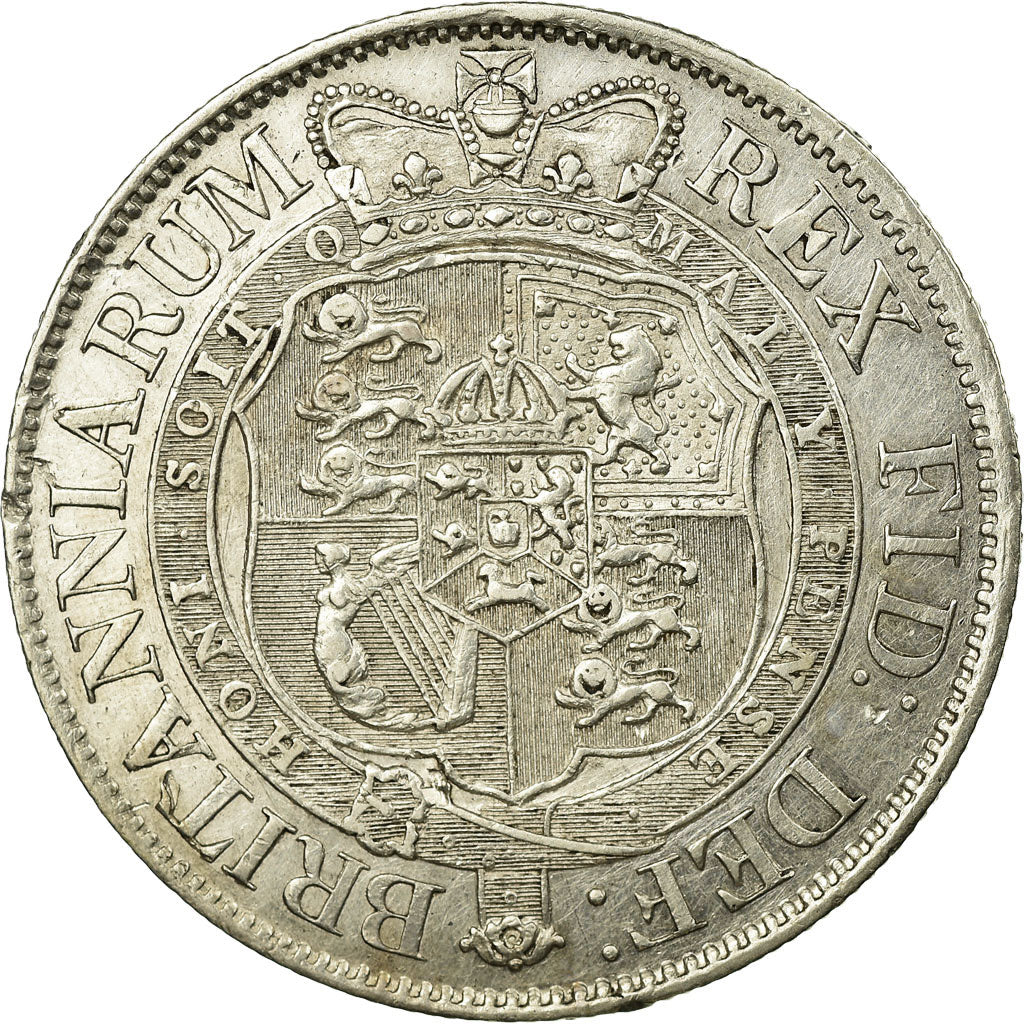 Coin, Great Britain, George III, 1/2 Crown, 1820, AU(50-53), Silver, KM:672