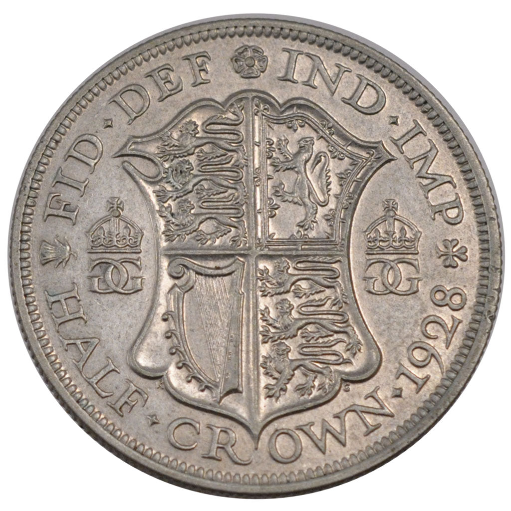 GREAT BRITAIN, 1/2 Crown, 1928, KM #835, AU(50-53), Silver, 32.3, 14.14