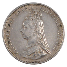 GREAT BRITAIN, 3 Pence, 1887, KM #758, AU(50-53), Silver, 1.40