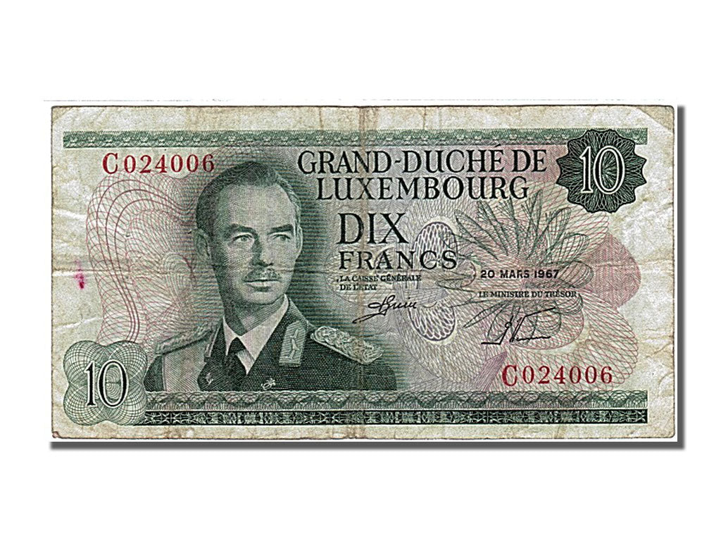 Luxembourg, 10 Francs, 1967, 1967-03-20, VF(30-35), C 024006