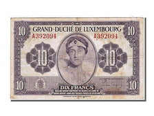 Luxembourg, 10 Francs, 1944, KM #44a, AU(50-53), A 392094