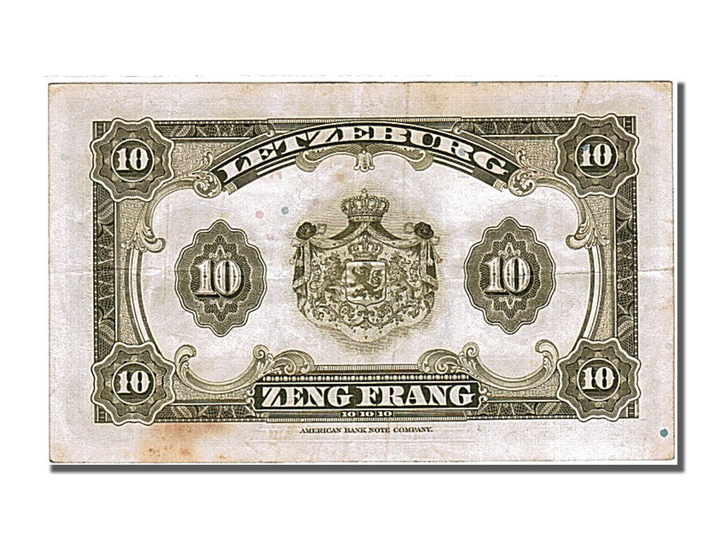 Luxembourg, 10 Francs, 1944, KM #44a, AU(50-53), A 392094