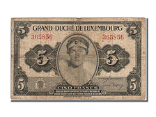 Luxembourg, 5 Francs, 1944, KM #43a, VF(20-25), 365856